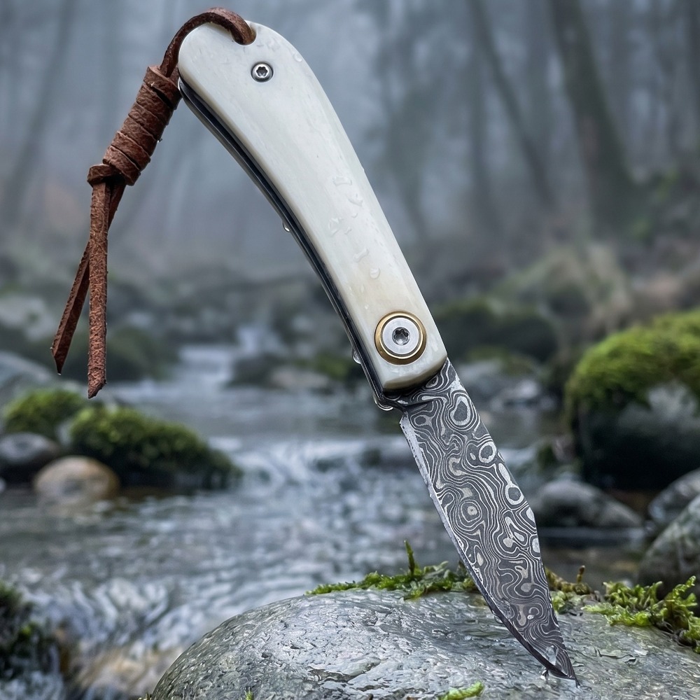 Edc Carry Pocket Knife - Outdoor Folding Knife Bull Bone Handle
