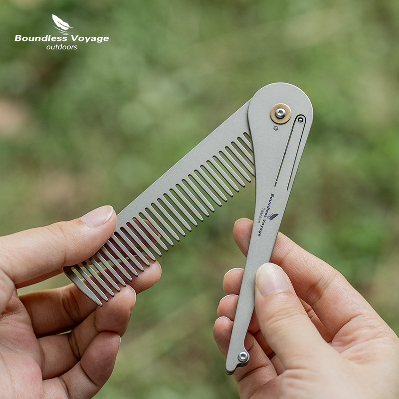 Comb Pocket Titanium - Pure Titanium Foldable Hair Comb Ultra-light