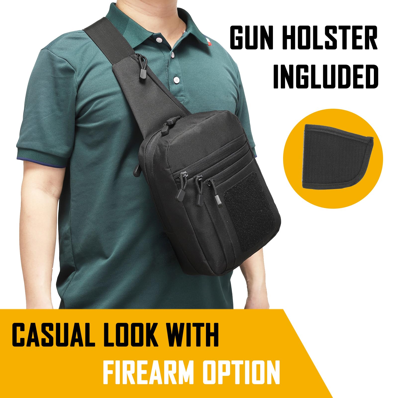 Edc Carry Holster - Concealed Carry Crossbody Bag for Men,
