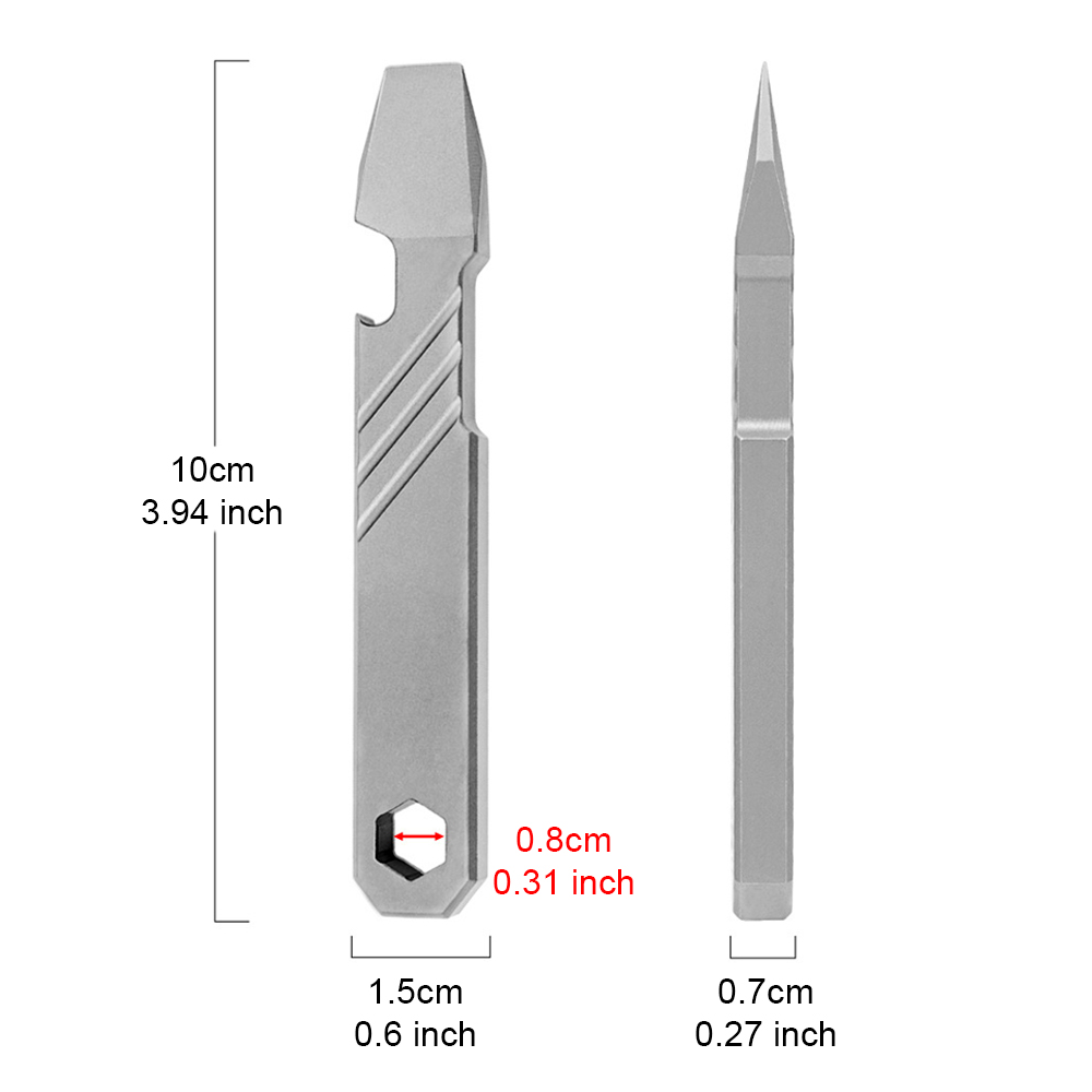 Titanium EDC Pry Bar Tool – 4” - Micro Screwdriver Kit recension och pris