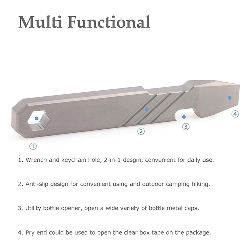 Titanium EDC Pry Bar Tool – 4” - Micro Screwdriver Kit recension och pris