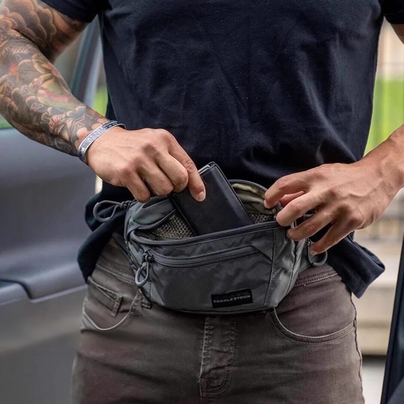 Mens Belt Bag with Adjustable  - Edc Carry Fanny Pack recension och pris